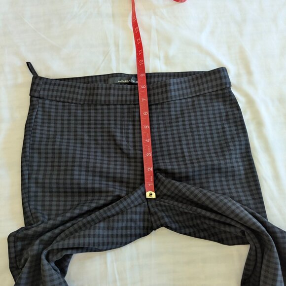 Amanda + Chelsea Size 2 Checkered Blue/Black Straight Legged Pants